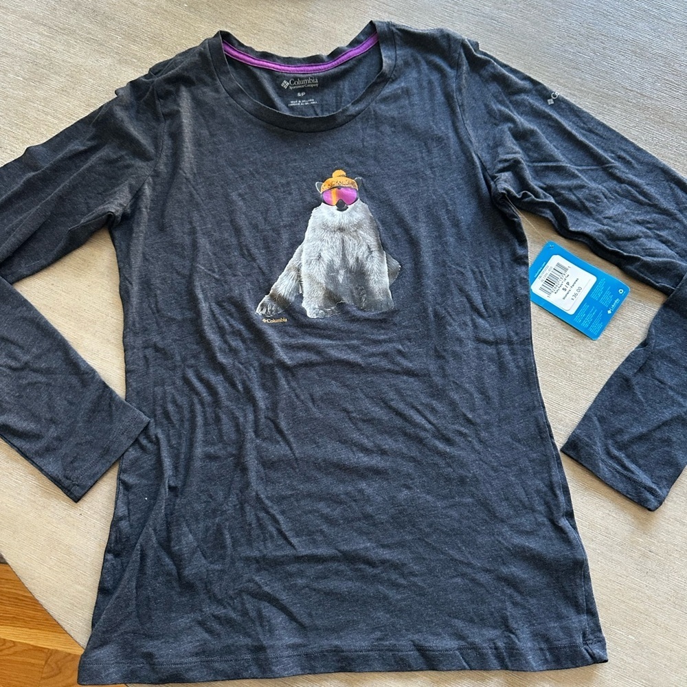 Columbia Charcoal Long Sleeve womens small Tee